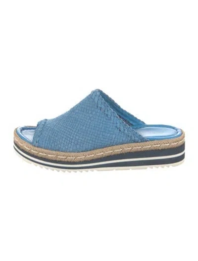 Pre-owned Pons Quintana Leather Slides In Blue