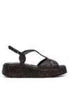 Pons Quintana Woven Sandals With Adjustable Strap And Platform Sole In Black