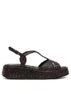 Pons Quintana Woven Sandals With Adjustable Strap And Platform Sole In Black