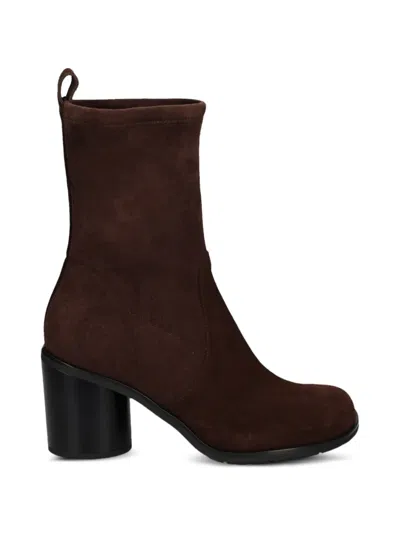 Pons Quintana Suede Block-heel Ankle Boots In Brown
