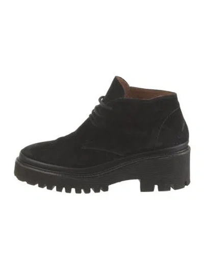 Pre-owned Pons Quintana Suede Boots In Black
