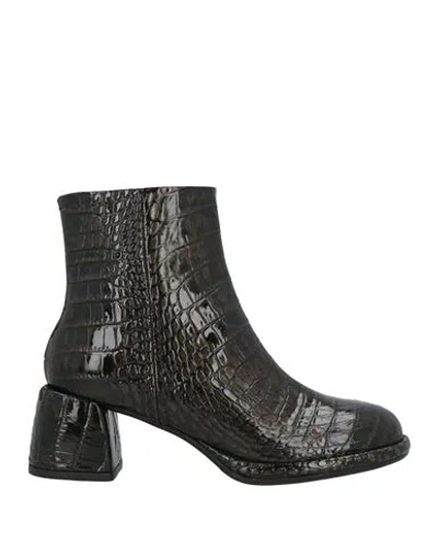 Pons Quintana Woman Ankle Boots Bronze Size 7.5 Leather In Yellow