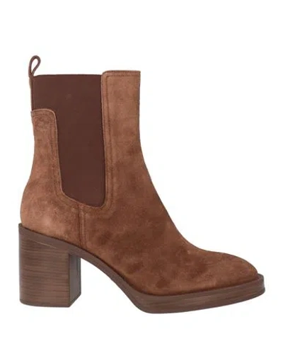 Pons Quintana Woman Ankle Boots Light Brown Size 6 Leather In Black