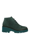 Pons Quintana Woman Ankle Boots Deep Jade Size 10 Leather In Green