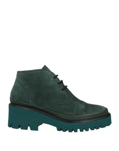 Pons Quintana Woman Ankle Boots Deep Jade Size 10 Leather In Green