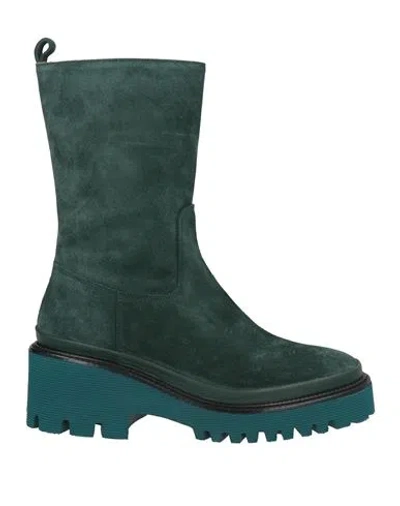 Pons Quintana Woman Ankle Boots Deep Jade Size 6 Leather In Green