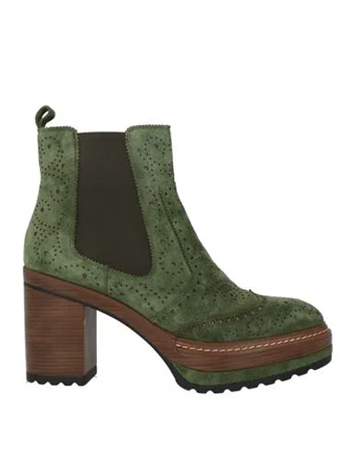 Pons Quintana Woman Ankle Boots Green Size 7 Leather