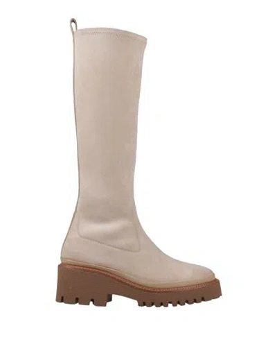 Pons Quintana Woman Boot Beige Size 7.5 Textile Fibers In White