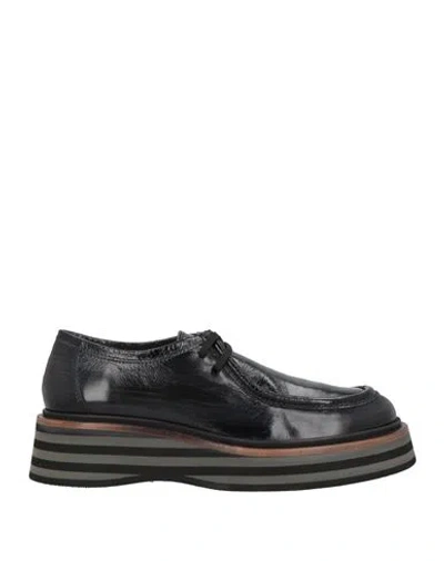 Pons Quintana Woman Lace-up Shoes Black Size 8 Leather