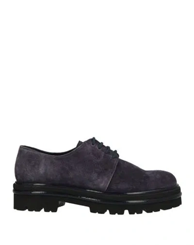 Pons Quintana Woman Lace-up Shoes Navy Size 10 Leather In Blue