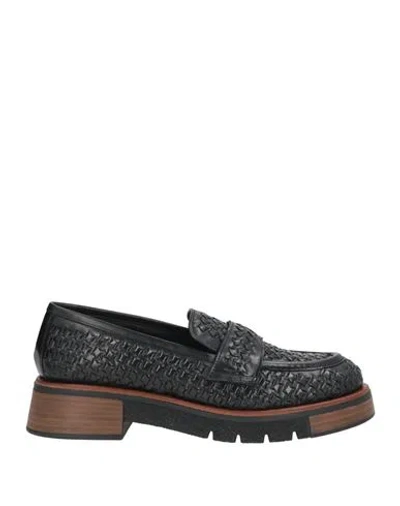 Pons Quintana Woman Loafers Black Size 10 Leather In Multi