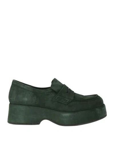 Pons Quintana Woman Loafers Green Size 8 Leather