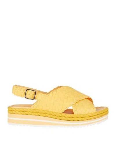 Pons Quintana Woman Sandals Ocher Size 7 Soft Leather In Yellow