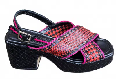 Pons Quintana Women's Guinea Sandals In Black/red In Multi