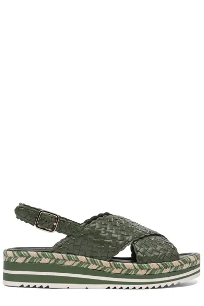 Pons Quintana Women's Leather Sandals In Green