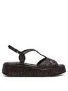 Pons Quintana Woven Sandals With Adjustable Strap And Platform Sole In Black