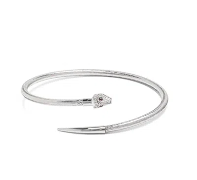 Ponte Vecchio Ruby And Diamond Snake Bracelet In White Gold