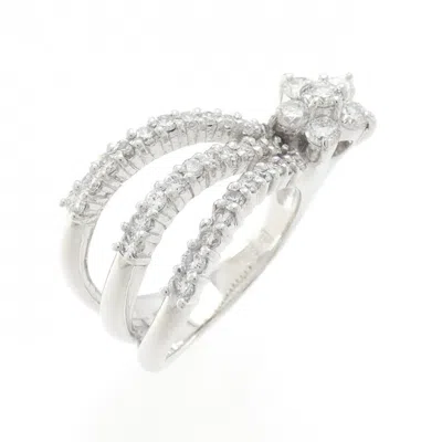Pre-owned Ponte Vecchio White Gold (18k) Band Ring ()