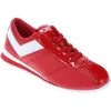 Pony Womens Ko-low Patent Genuine Leather Premium Lace Up Athletic Sneaker Shoe In Red/white