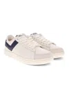 Pony Mens M-80 Low Genuine Leather Premium Lace Up Athletic Sneaker Shoe In White,navy