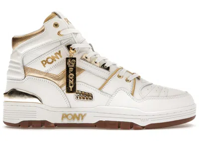 Pre-owned Pony Men's  M100 Hi 50th Anniversary Sneakers In White/gold/gum