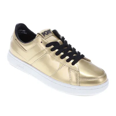 Pony Mens M-80 Low Metallic Genuine Leather Premium Lace Up Athletic Sneaker Shoe In Gold