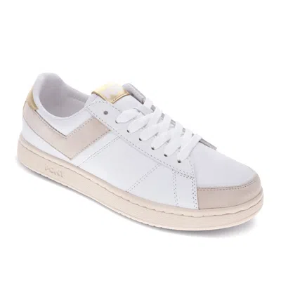 Pony Mens M-pro Low Metallic Genuine Leather Premium Lace Up Athletic Sneaker Shoe In White