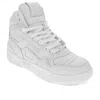 Pony Mens M100 Genuine Leather Premium Hightop Lace Up Athletic Sneaker Shoe In White