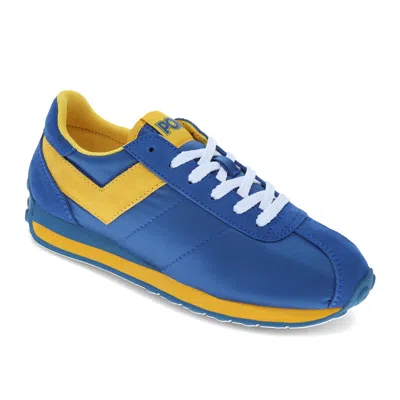 Pony Mens Run 78 Genuine Suede And Nylon Premium Lace Up Athletic Sneaker Shoe In Blue