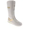 Pony Womens Ko-80 Extra High Genuine Leather Premium Lace Up Athletic Sneaker Shoe In Snow White/gold