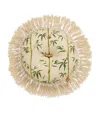 Poodle & Blonde Fringed Money Tree Circular Cushion