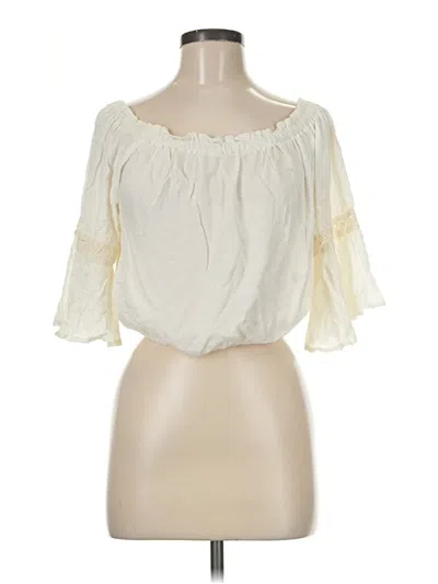 Pre-owned Poof 3/4 Sleeve Blouse In Ivory