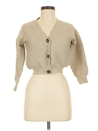 Pre-owned Poof Cardigan Sweater In Tan