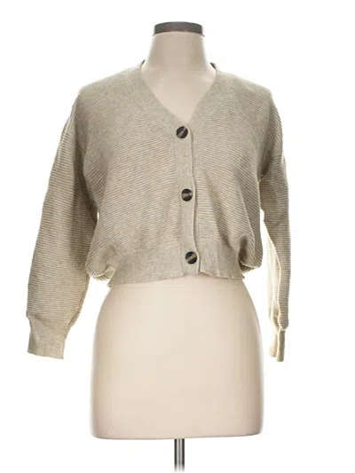 Pre-owned Poof Cardigan Sweater In Tan