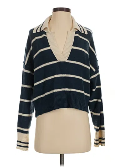 Pre-owned Poof Cashmere Pullover Sweater In Blue