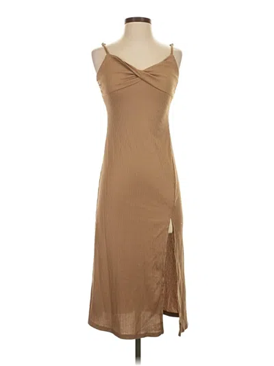 Pre-owned Poof Casual Dress In Tan