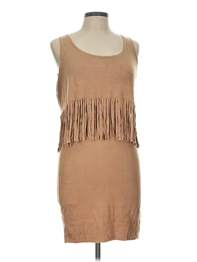 Pre-owned Poof Casual Dress In Tan