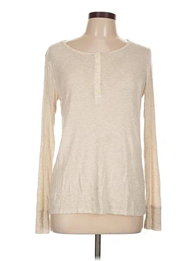 Pre-owned Poof Long Sleeve Henley Shirt In White