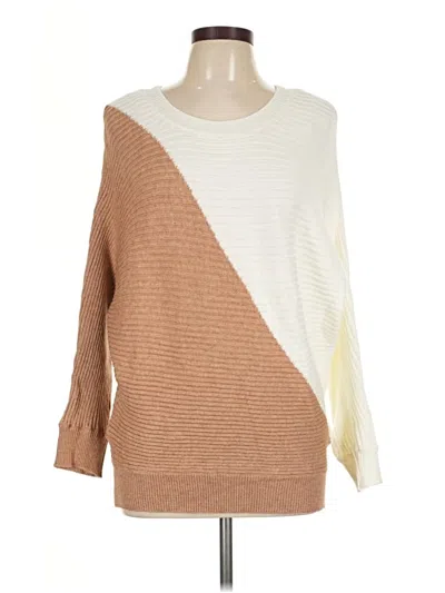 Pre-owned Poof Long Sleeve Top Brown Boatneck Tops