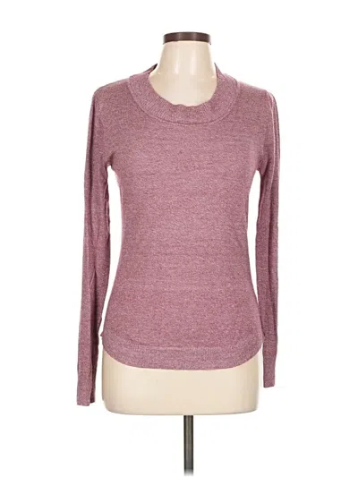 Pre-owned Poof Long Sleeve Top Burgundy Crew Neck Tops