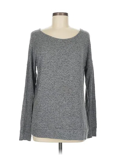 Pre-owned Poof Long Sleeve Top Gray Boatneck Tops