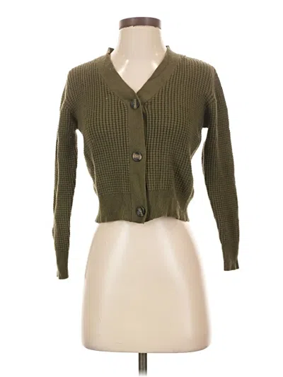 Pre-owned Poof Long Sleeve Top Green Sweetheart Neckline Tops