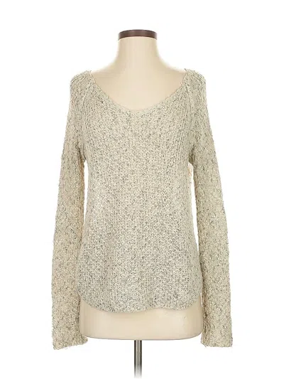 Pre-owned Poof Long Sleeve Top Ivory Sweetheart Neckline Tops In White