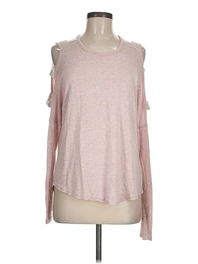 Pre-owned Poof Long Sleeve Top Pink Cold Shoulder Neckline Tops