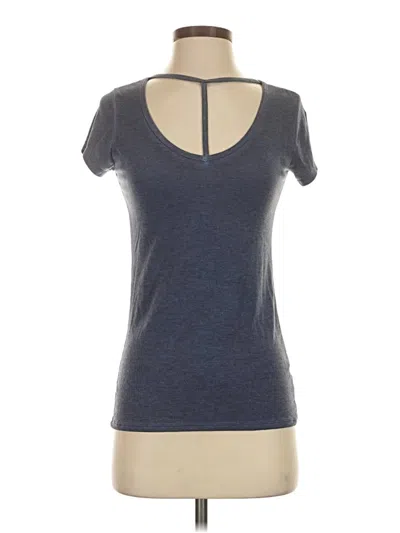 Pre-owned Poof Short Sleeve Top Gray Keyhole Neckline Tops