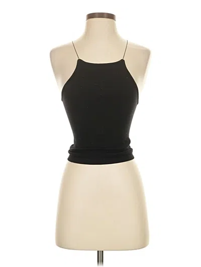 Pre-owned Poof Tank Top Black Halter Neckline Tops