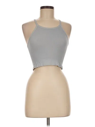 Pre-owned Poof Tank Top Gray Halter Neckline Tops