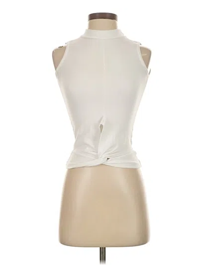 Pre-owned Poof Tank Top Ivory Halter Neckline Tops