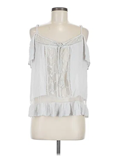 Pre-owned Poof Tank Top Silver Halter Neckline Tops