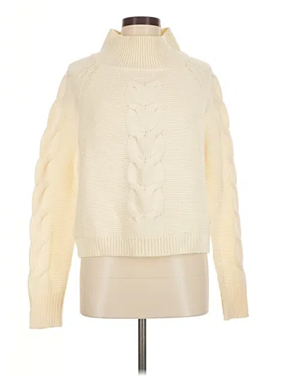 Pre-owned Poof Turtleneck Sweater In White